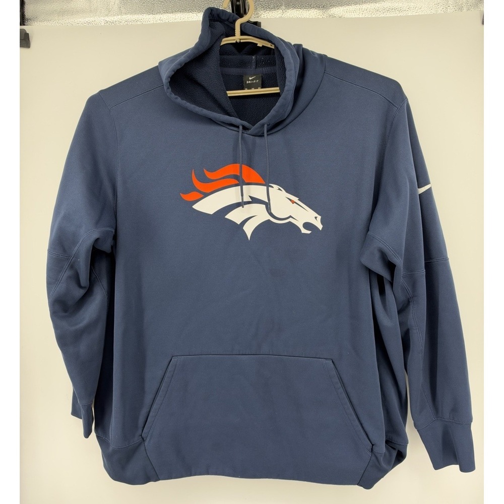 Nike Dri Fit Denver Broncos NFL Hoodie Pullover Blue Men's Size 3XL
